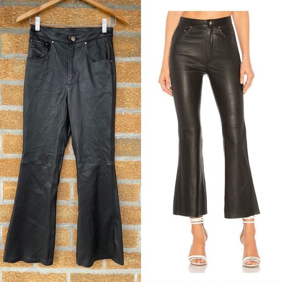 Lovers + Friends Leather Kick Flare leather pants small - Picture 2 of 14